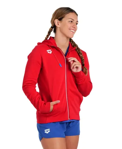 Arena W Team Hooded Jacket Panel Red