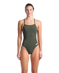 ARENA W TEAM SWIMSUIT CHALLENGE SOLID DARK SAGE-WHITE
