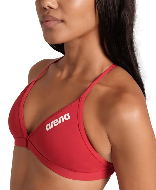 Arena W Team Swim Top Tie Back Solid Red 