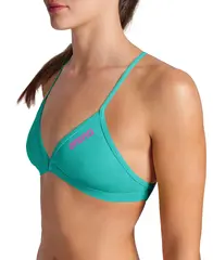 Arena W Team Swim Top Tie Back Solid Water Shocking Pink