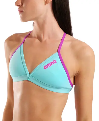 ARENA W TEAM SWIM TOP TIE BACK SOLID WATER-VERY FUCHSIA