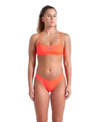 Arena W  Bikini Bandeau Solid Bright Coral Plum