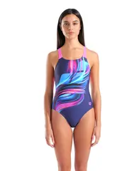 Arena W BLOOM SWIM PRO BACK LB MULTI NAVY-NAVY-SHOCKING PINK